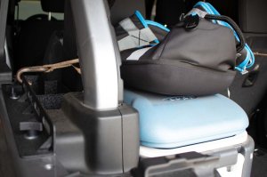 Jeep Rubicon Unlimited Storage Container - Fishbone Offroad - Tub Rail Tie Downs Steel Powdercoat - Black - `07-`18